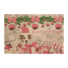 Load image into Gallery viewer, Pretty in Pink Puppy Christmas Doormat - Coconut Coir
