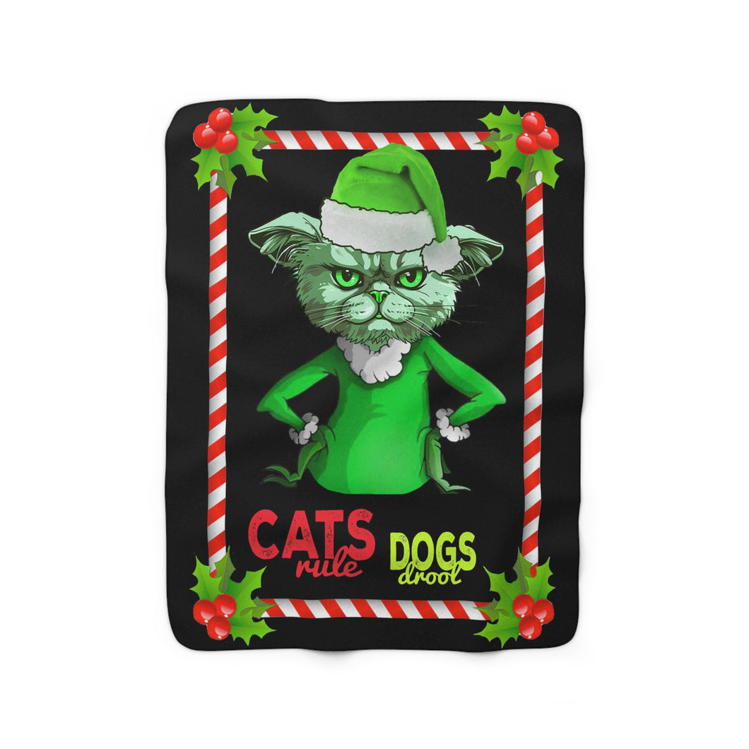Embrace the Magic with our Cat Lovers' Grinch Christmas Blanket