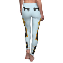Load image into Gallery viewer, Arabian Horse Leggings - Women&#39;s Powder Blue with Gold Bow Design
