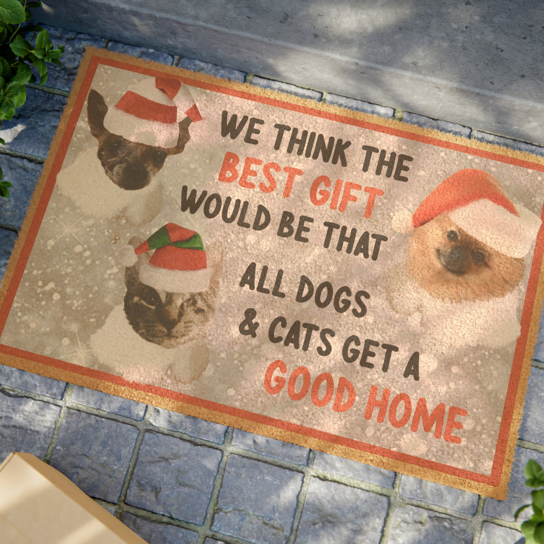 Pet Inspired Outdoor Coconut Coir Christmas Doormat—a festive welcome that spreads holiday warmth and heartfelt wishes for our furry friends!