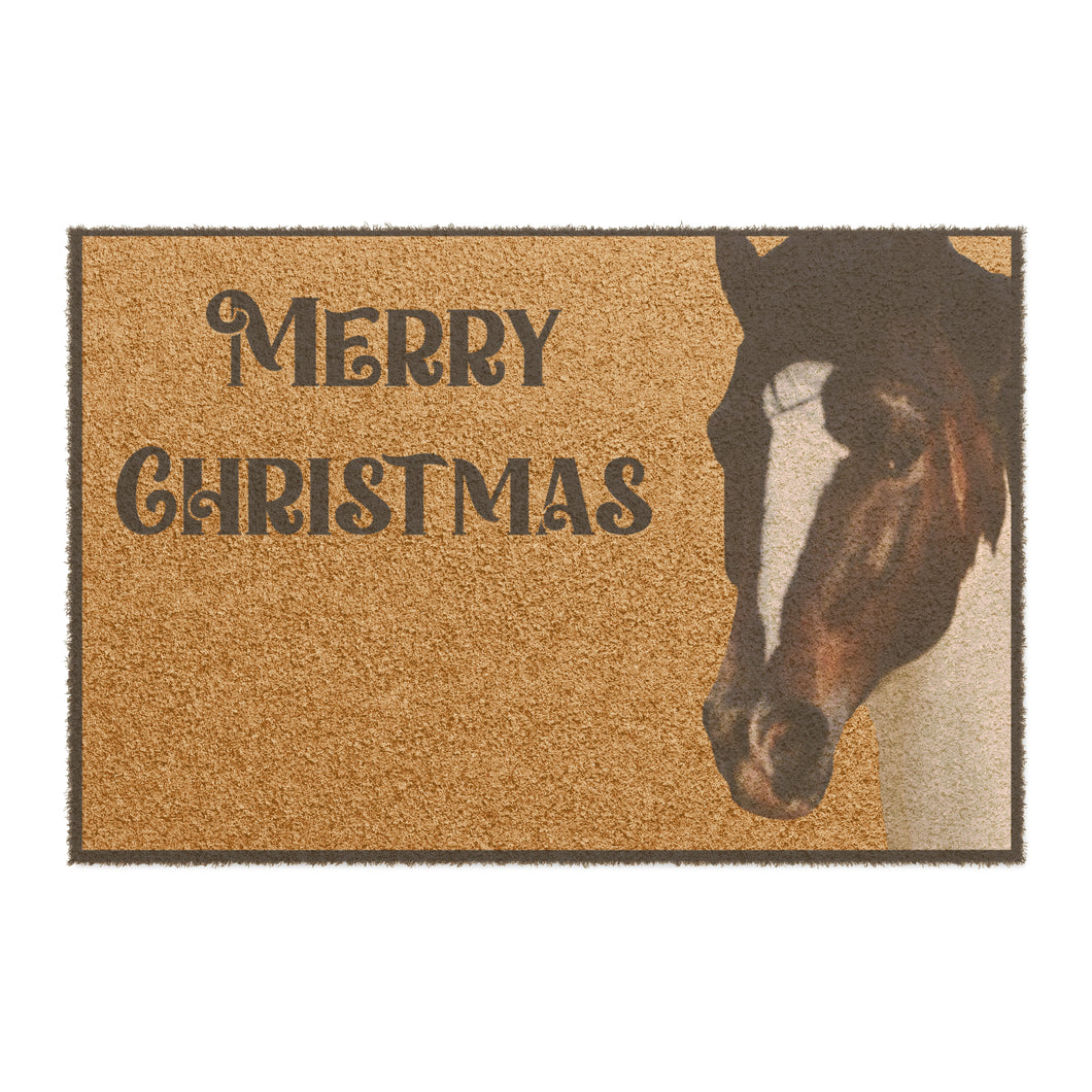 Spotted Horse Christmas Doormat - Sturdy Coconut Coir Doormat
