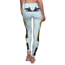 Load image into Gallery viewer, Reining Horse Leggings - Soft Blue with Gold Bow -
