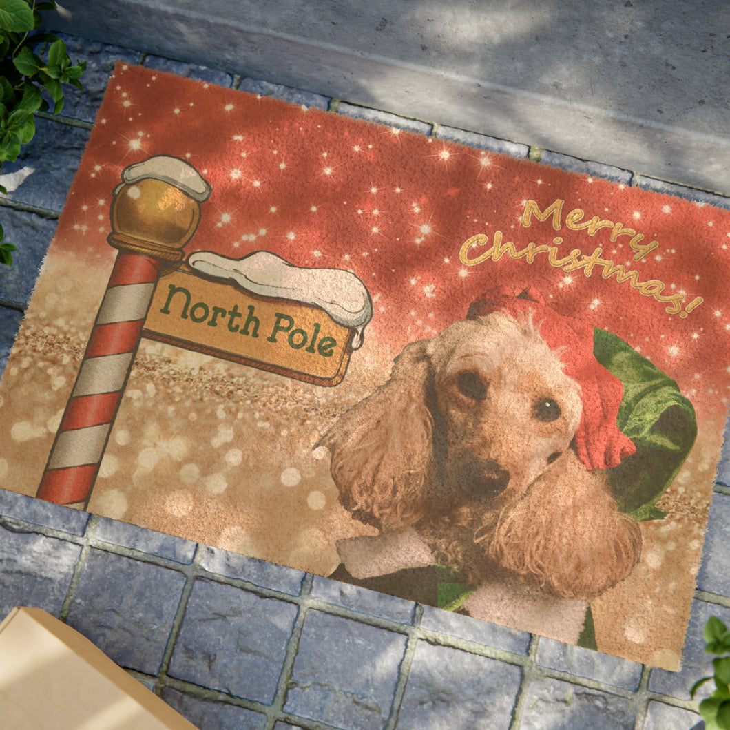 Spread Christmas Joy and Poodle Love with a Festive Poodle Lover Coconut Coir Christmas Doormat