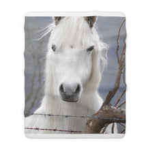Load image into Gallery viewer, Copy of  Luxurious White Horse Sherpa Fleece Blanket
