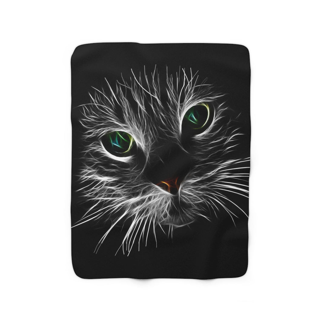 Wrap Yourself in Luxury with our Black Cat Sherpa Fleece Blanket