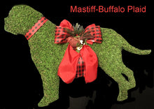 Load image into Gallery viewer, Mastiff Dog Wreath with Buffalo Plaid Ribbon Spring Wreath
