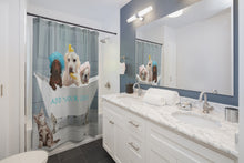 Load image into Gallery viewer, 3 Dogs in a Tub Shower Curtain with YOUR LOGO
