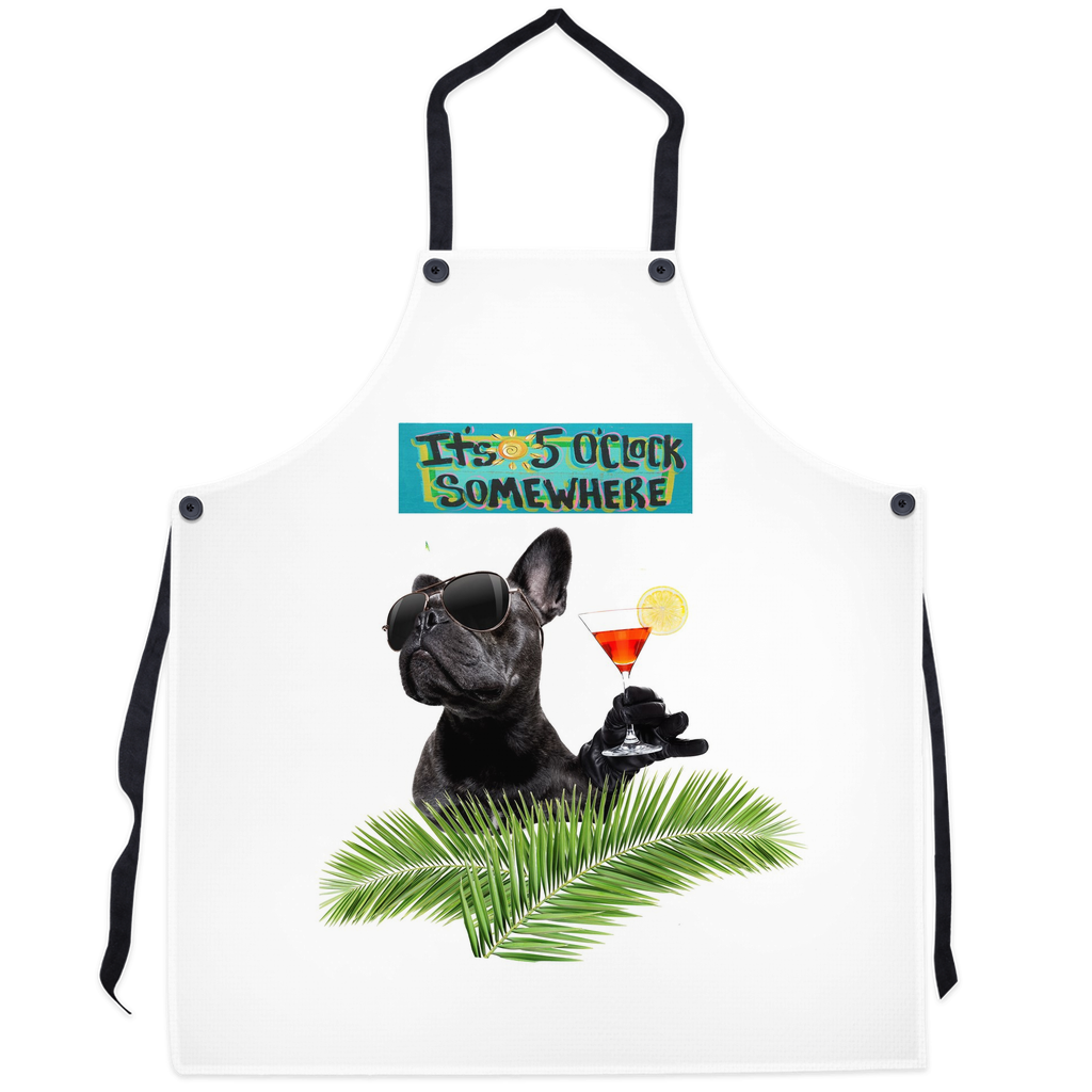 funny faced dog custom apron