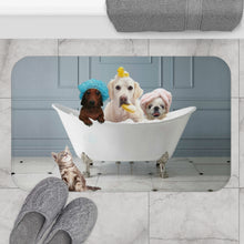 Load image into Gallery viewer, 3 Dogs in a Tub Standard Bath Mat
