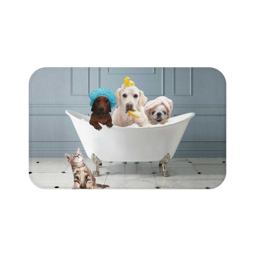3 Dogs in a Tub Standard Bath Mat