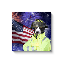 Load image into Gallery viewer, Canvas Art Funny Pet Portraits - Firefighter
